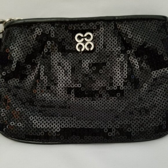 Authentic Coach Black Sequins Wristlet - Picture 1 of 4